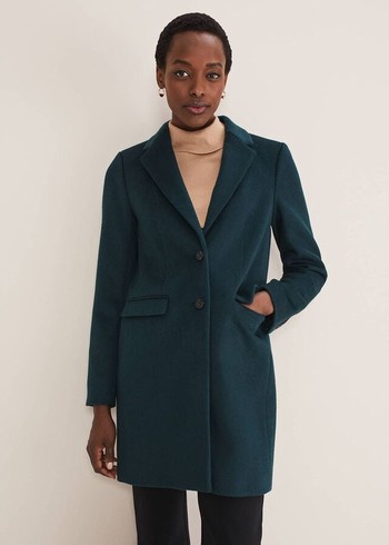 Phase Eight Lydia Forest Wool Smart Coats Navy Australia | EY7081254